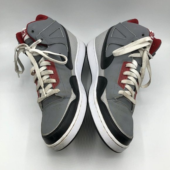 Nike Alphaballer Mid Sneaker Gray Red Basketball Men’s Shoe Size 10.5 487858-060 - Picture 4 of 12
